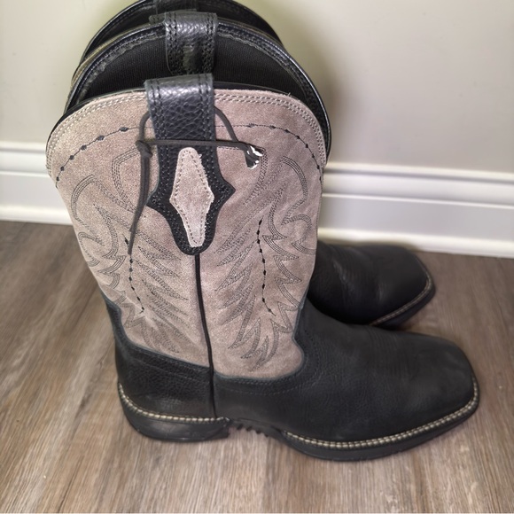 Cody James Summit Lite Xero Gravity Broad Square Toe Black Leather Western Boots - Picture 5 of 10